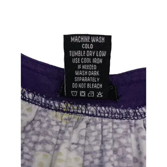 Ezekiel Women's -Baby Doll Tank Top- Purple Green White Small - Picture 16 of 16